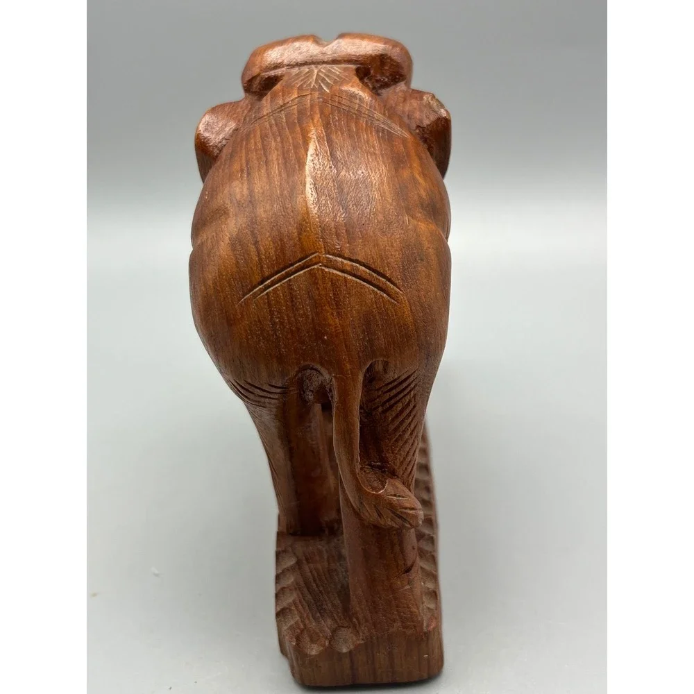 Vintage‎ Hand Carved Solid Wooden Elephant 5.5x 5
